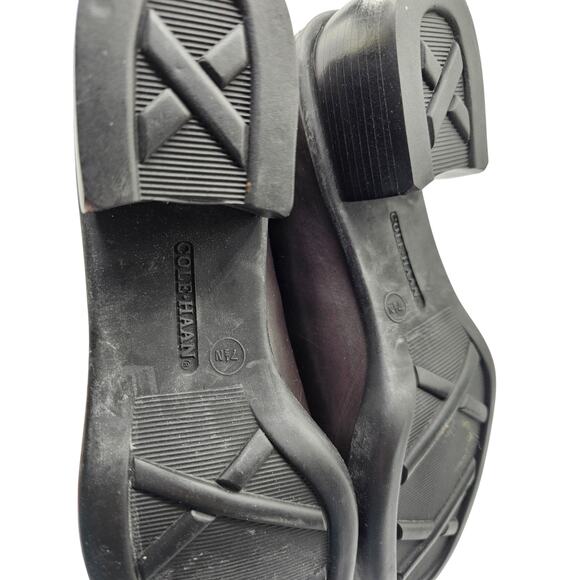 Cole Haan Studio Black Leather Brown Woven Collar Mule Sz 7.5N Braided - Picture 7 of 8